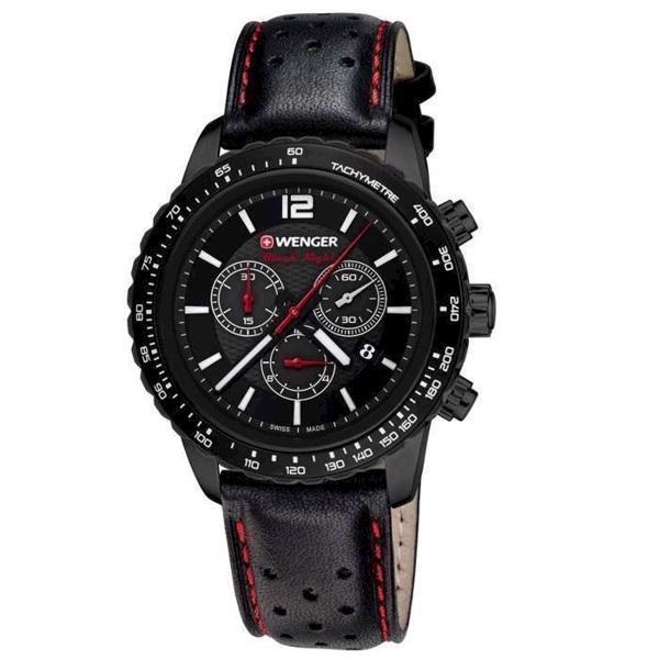 Image of Roadster Black Night IP sort rustfri stål quartz med chronograph Herre ur fra Wenger, 01.0853.108